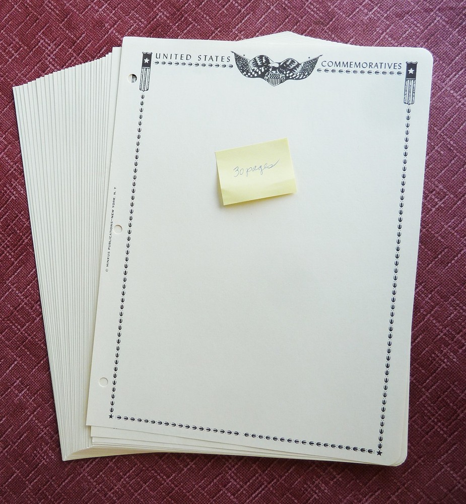 Minkus 1966 US Commemorative Issues, 30 Supplement Blank Pg 3-ring Binders New