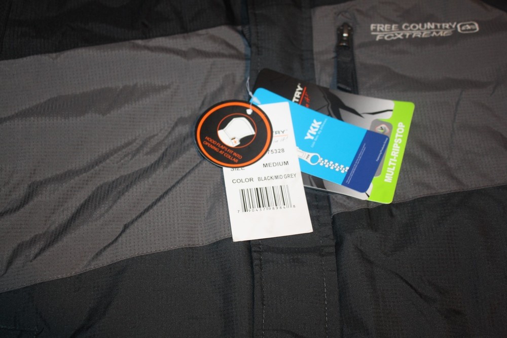 Free Country Multi-ripstop Black/Mid Grey - Size Medium - NWT