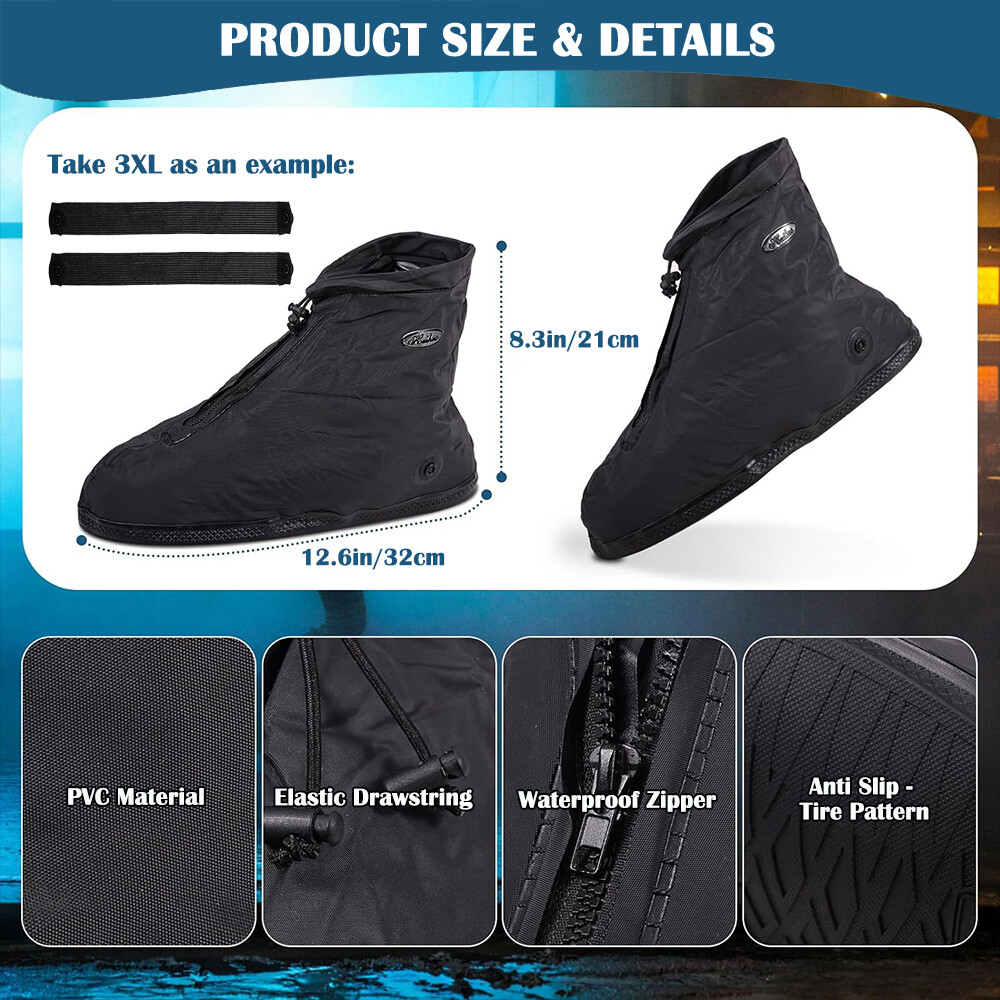 Anti-slip Rubber Shoe Covers Reusable Rain Snow Boot Waterproof Shoes Protector