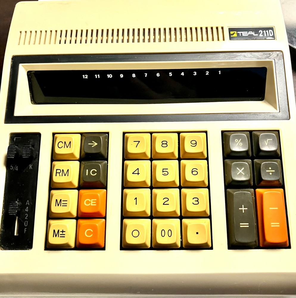 Teal 211D Vintage Calculator - TESTED/WORKS