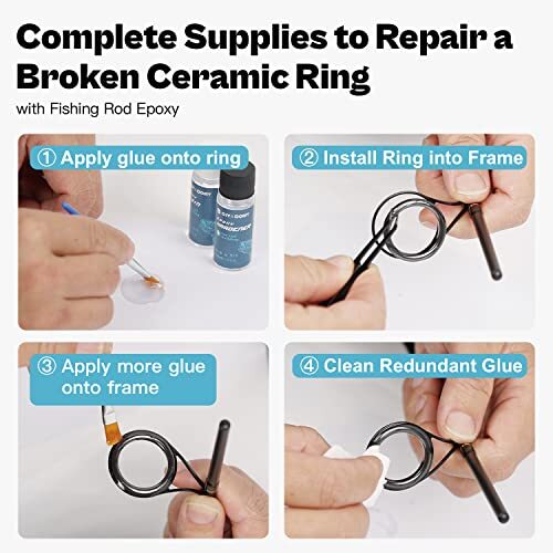 Fishing Rod Repair Kit, Ceramic Eyelet Inserts Replacement Assorted Colors