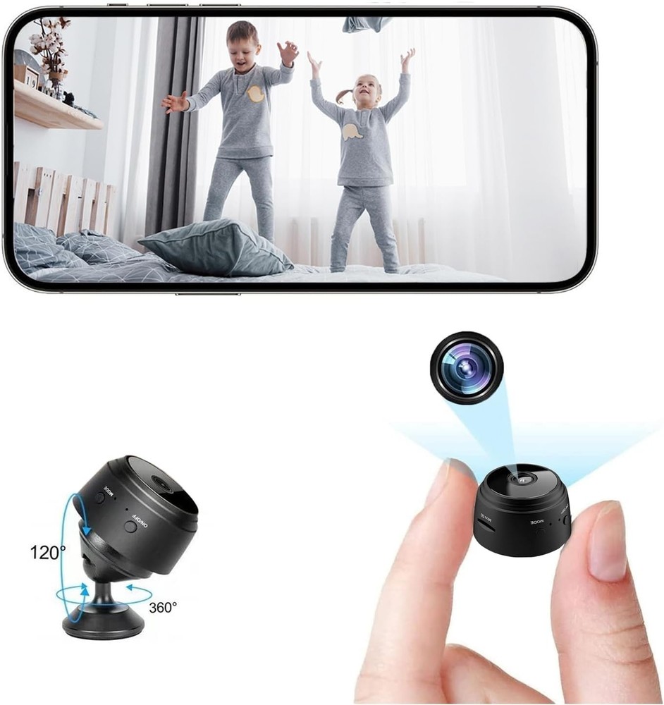 Compact 1080P Security Camera - Ultra-Wide Lens with Multi-User Access & Storage