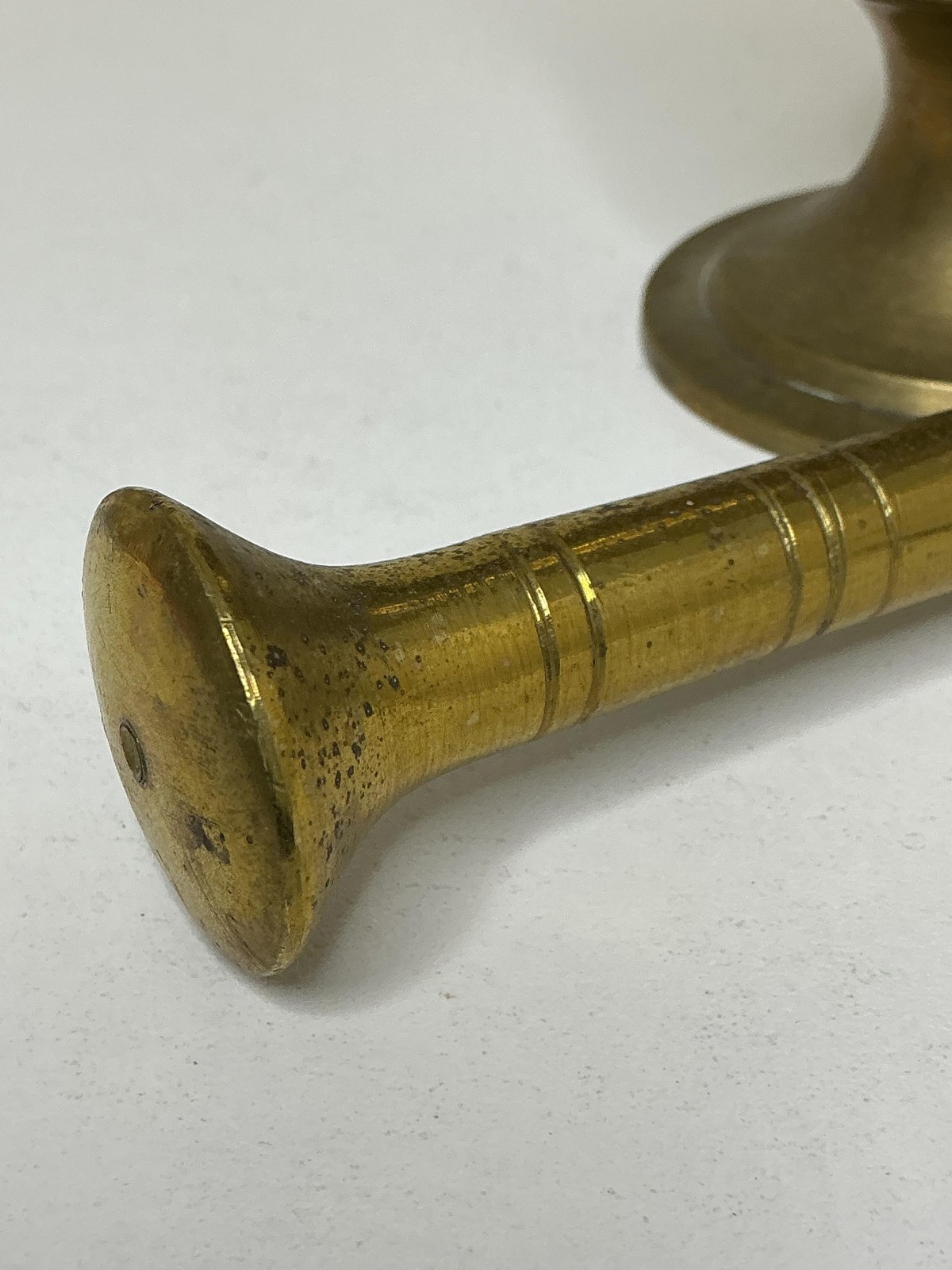 Vintage Solid Brass Mortar And Pestle Tall Footed Cup Apothecary Decor Pharmacy