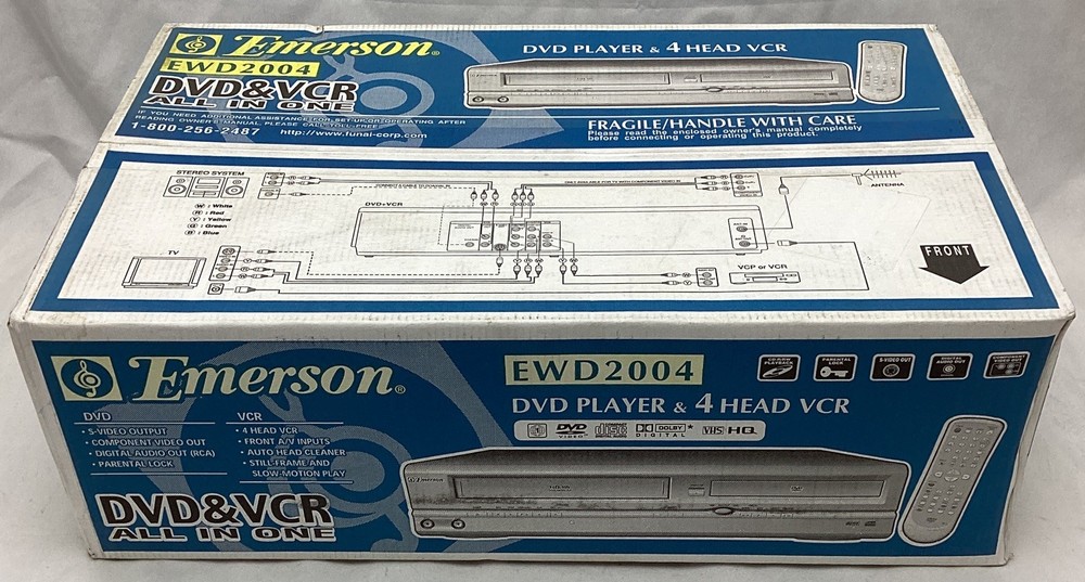 Emerson EWD2004 DVD & VCR Combo VHS Player Recorder