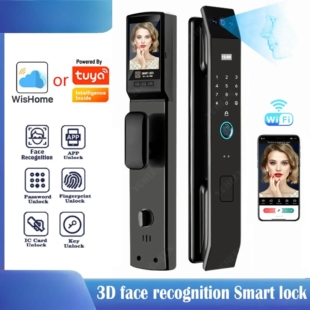 Face Recognition Door Lock Tuya App Can Video Intercom Unlock Digital Smart Lock