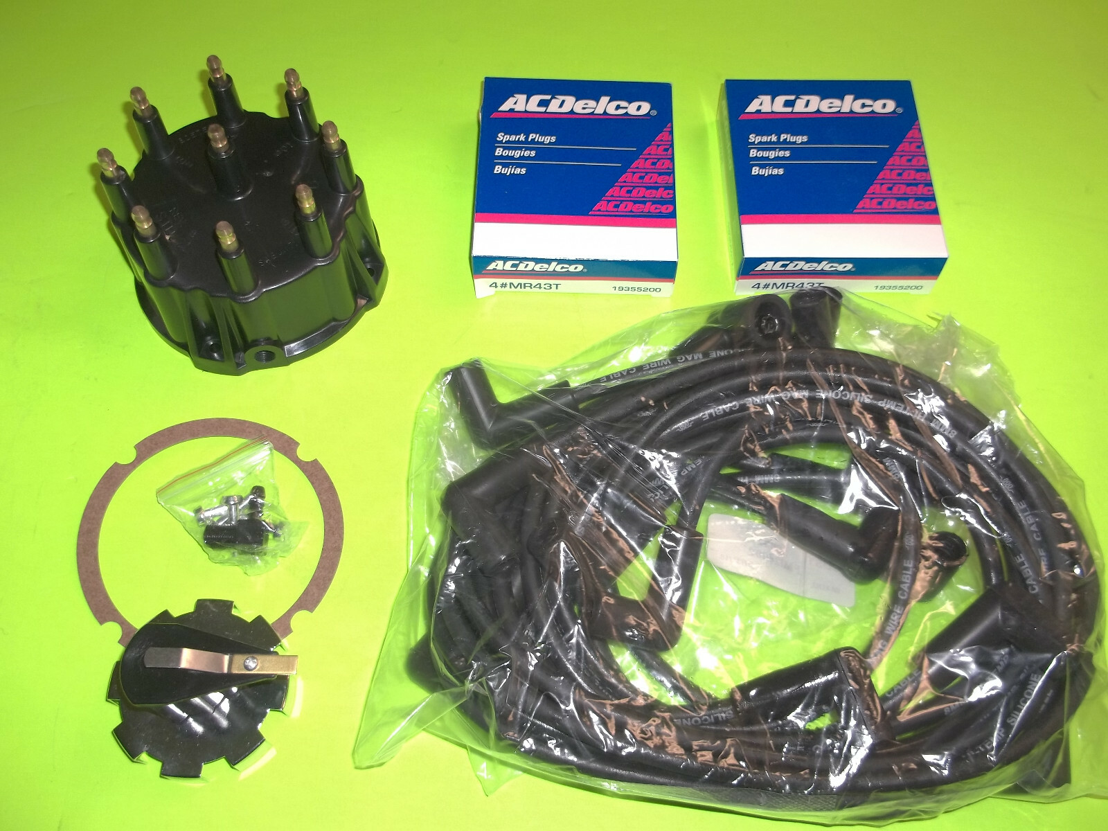 MERCRUISER 5.0 5.7 454 350 TUNE UP KIT CAP ROTOR WIRES SPARK PLUGS THUNDERBOLT