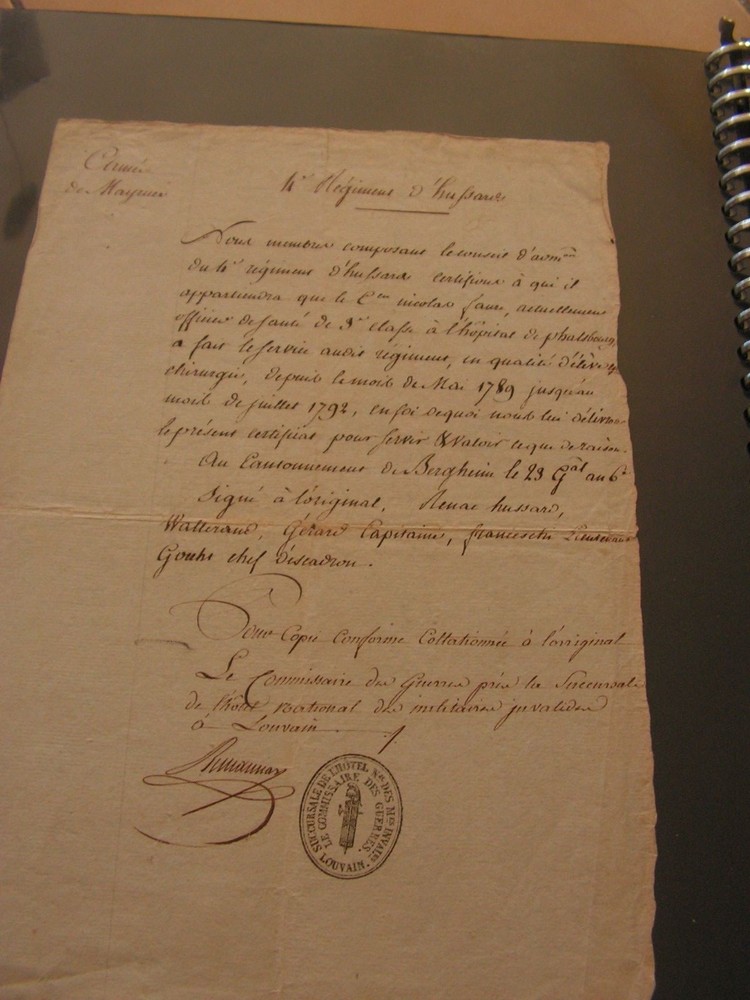 Document Regiment Hussar 1792, Ref 6000