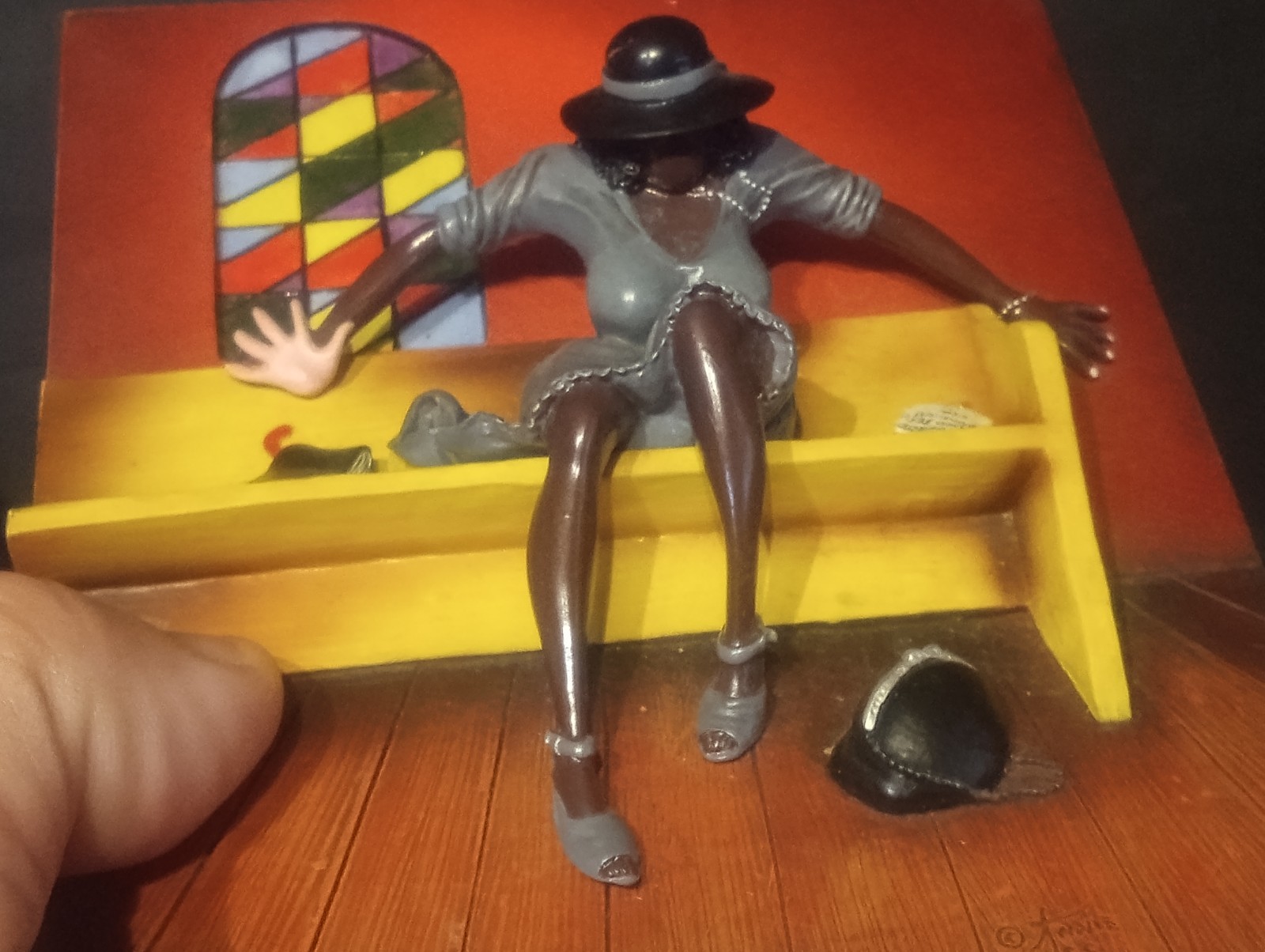 (3) Vintage Annie Lee CORN BREAD HOLY GHOST HAIR EXTESIONS CERAMIC WALL PLAQUES