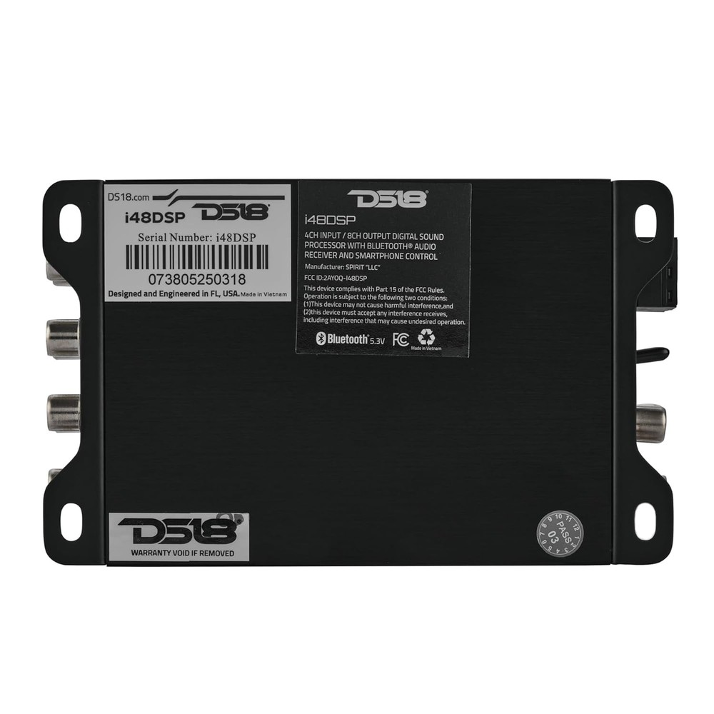 DS18 i48DSP 4-CH IN / 8-CH OUT DIGITAL SOUND PROCESSOR w/BLUETOOTH & APP CONTROL