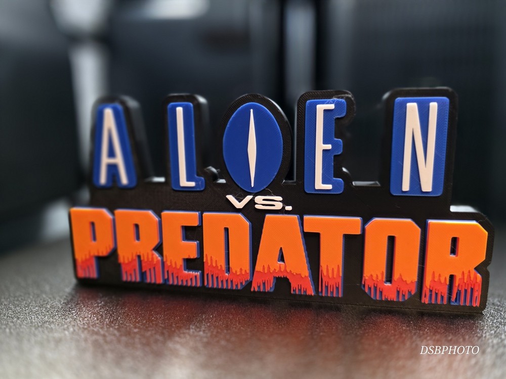 Alien vs. Predator Arcade Logo 3D Printed Display Stand