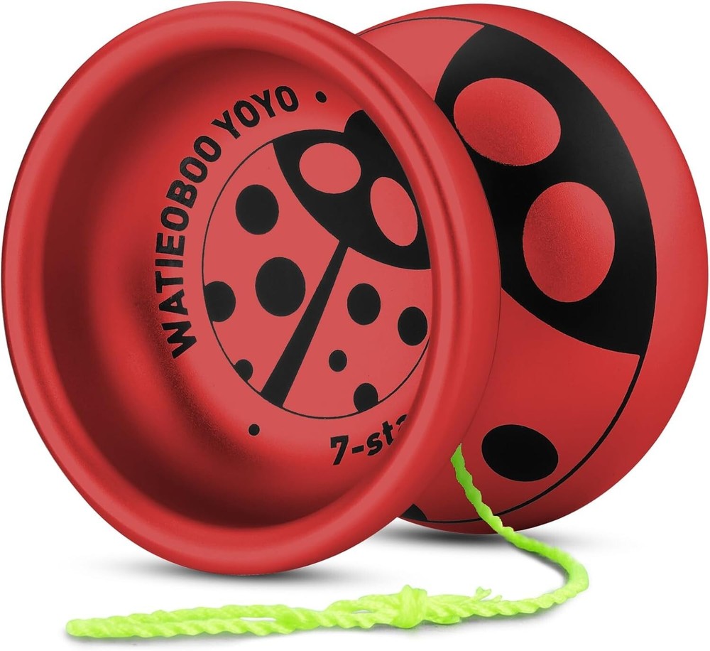 Metal Yo-Yo Professional, Non-Reactive Intermediate to Advanced (Ladybug Red)