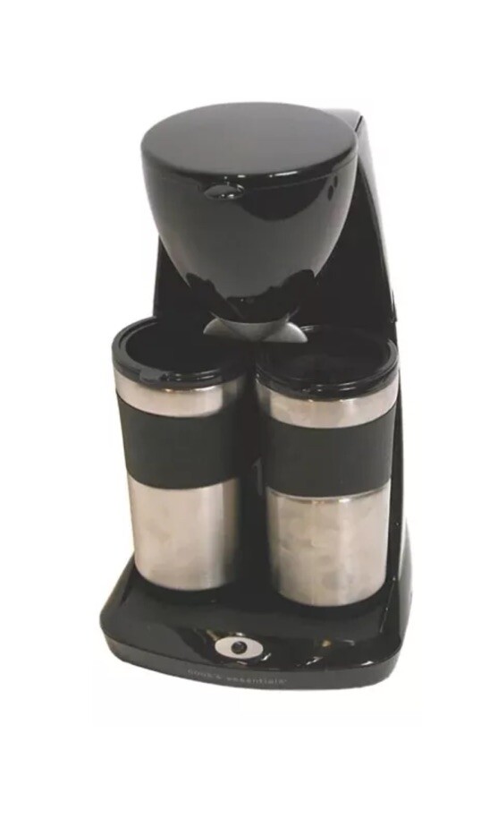 Cook's Essentials Take 2 Coffee Maker Machine 2 Mugs Black / Stainless CETCM2