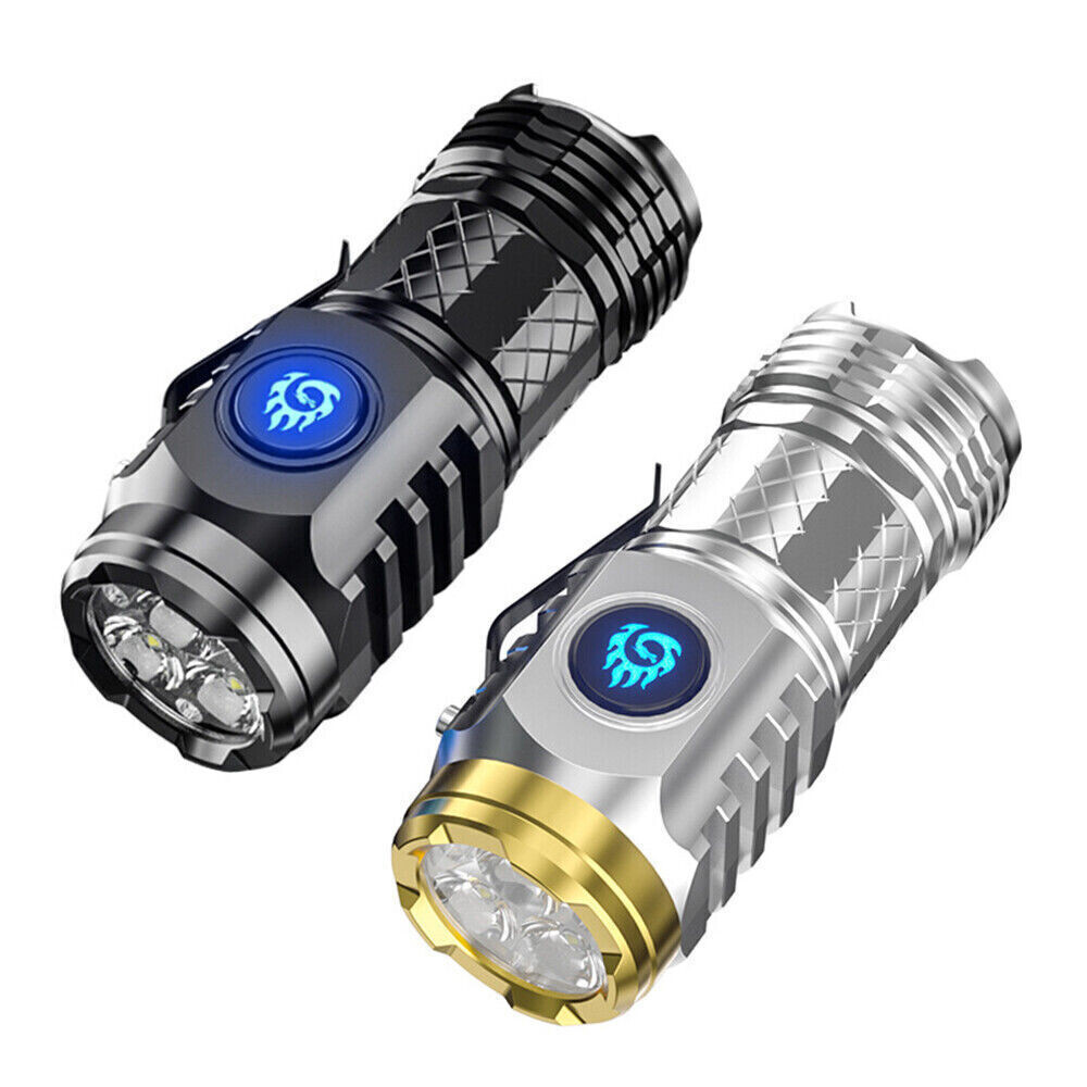 Three-Eyed Monster Mini Flash Super Power Flashlight USB Rechargeable Waterproof