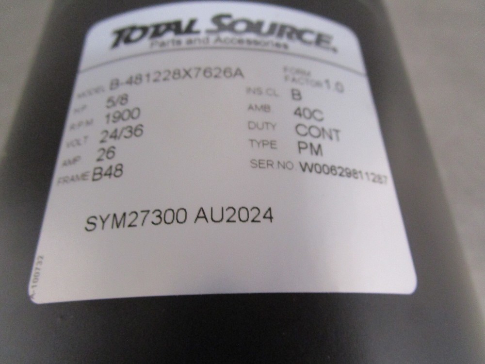 New Total Source Electric Motor - B481228X7626A