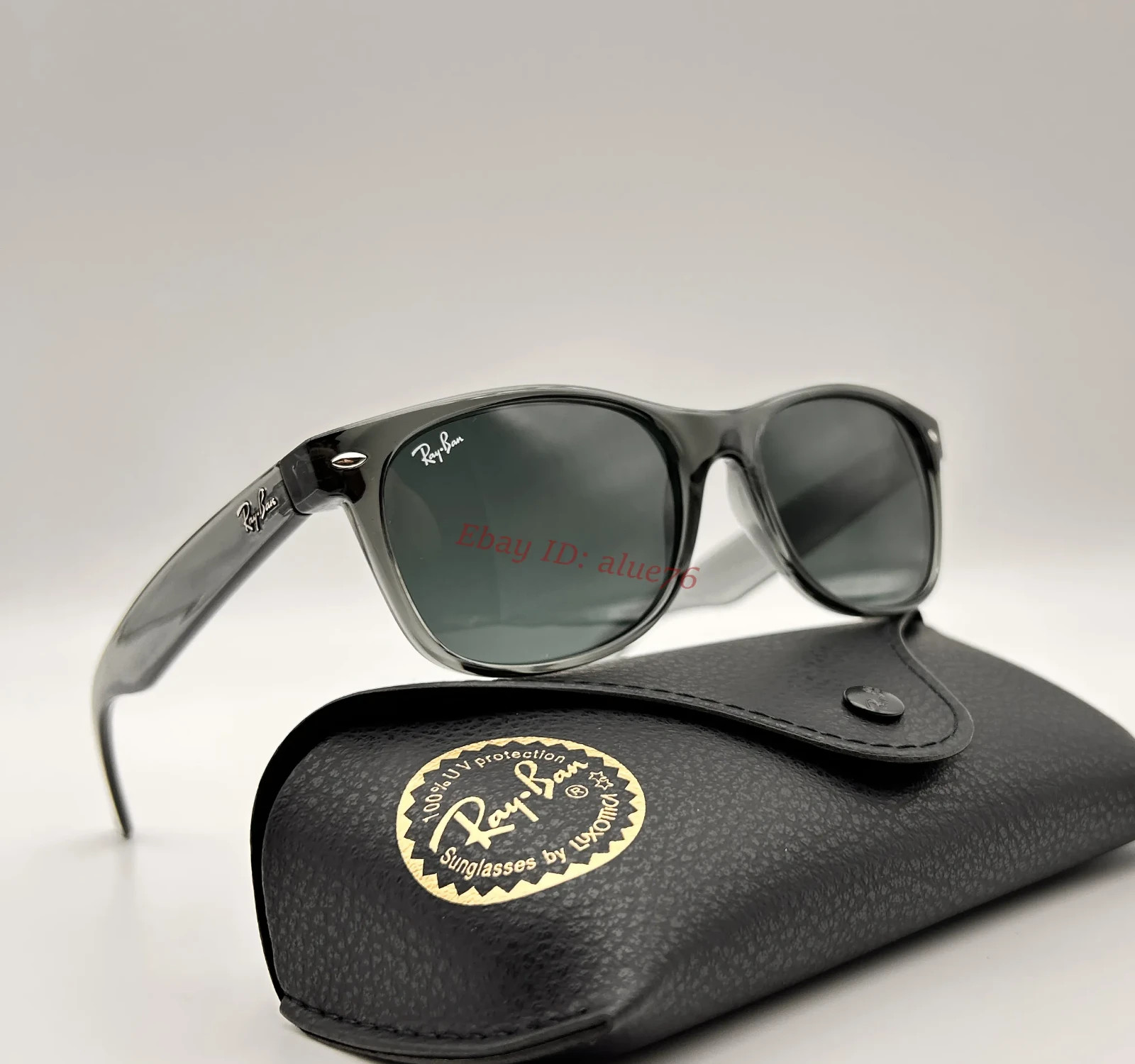 New Wayfarer Ray-Ban RB2132 Sunglasses Dark Blue Lens Grey Frame UV Protect 55mm