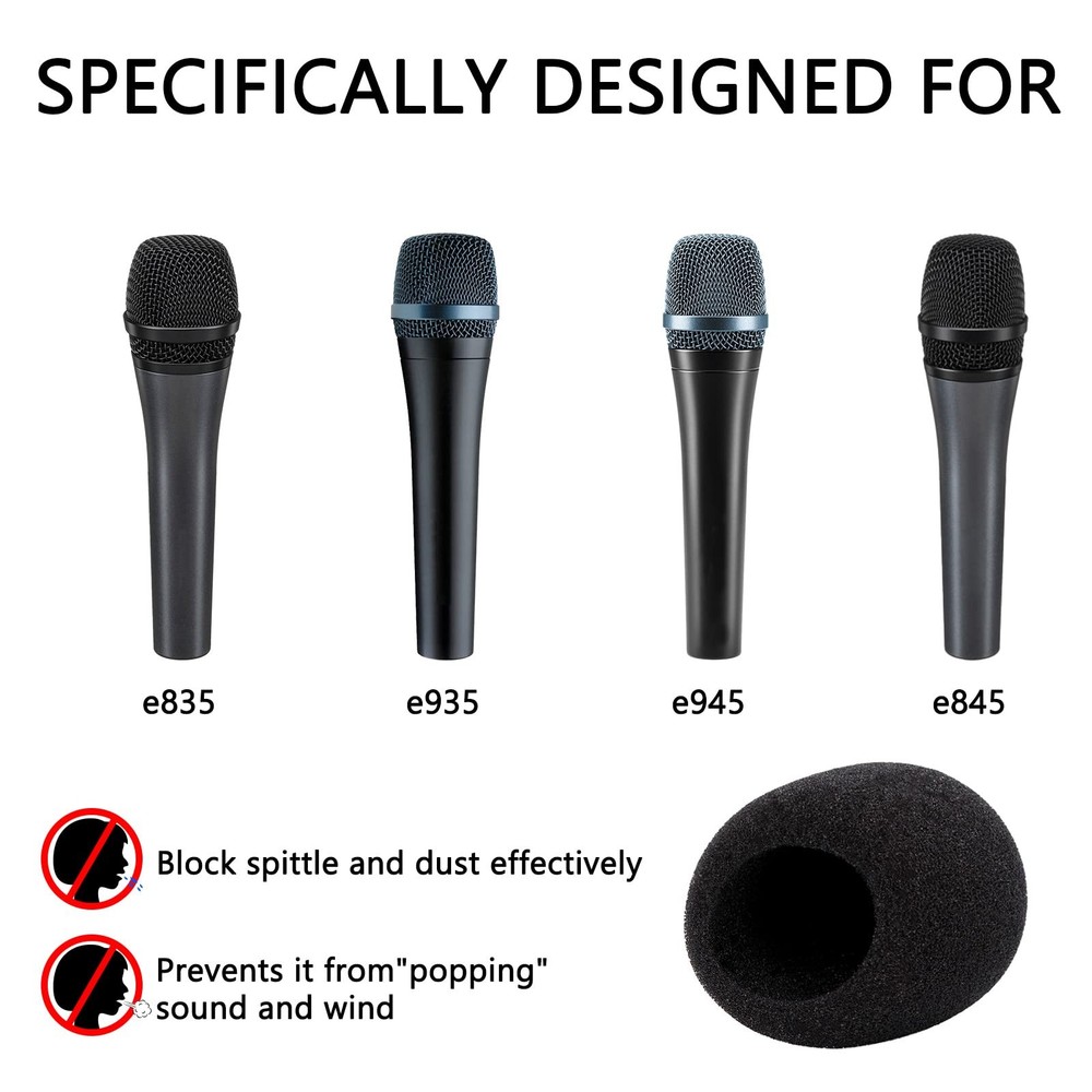 for Creators Foam Windscreen Compatible with Sennheiser E 935, E 945, E 835, ...
