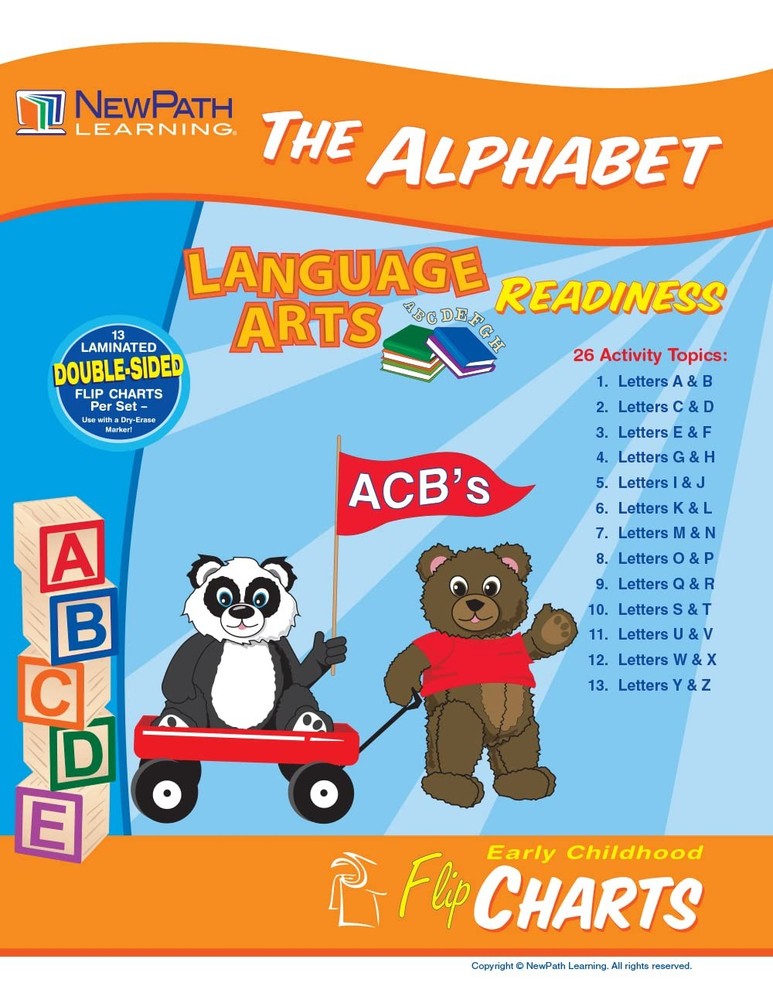 NewPath Learning Alphabet Curriculum Mastery Flip Chart Set - Early Childhood