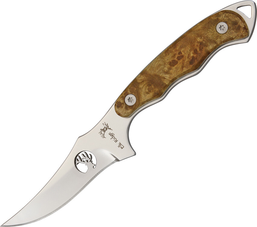 Elk Ridge Maple Wood Mirror Blade Hunting Full Tang Fixed Blade Knife 7" 059