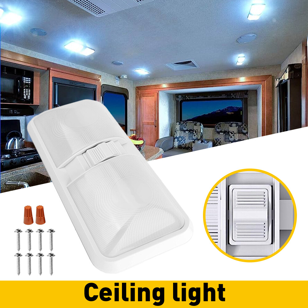 12V Led RV Ceiling Dome Light w/switch RV Interior Lighting for Trailer Camper A
