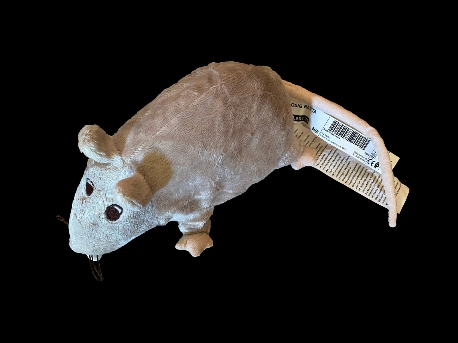 IKEA GOSIG RÅTTA Rat Plush Stuffed Toy 9 Inch Gray New