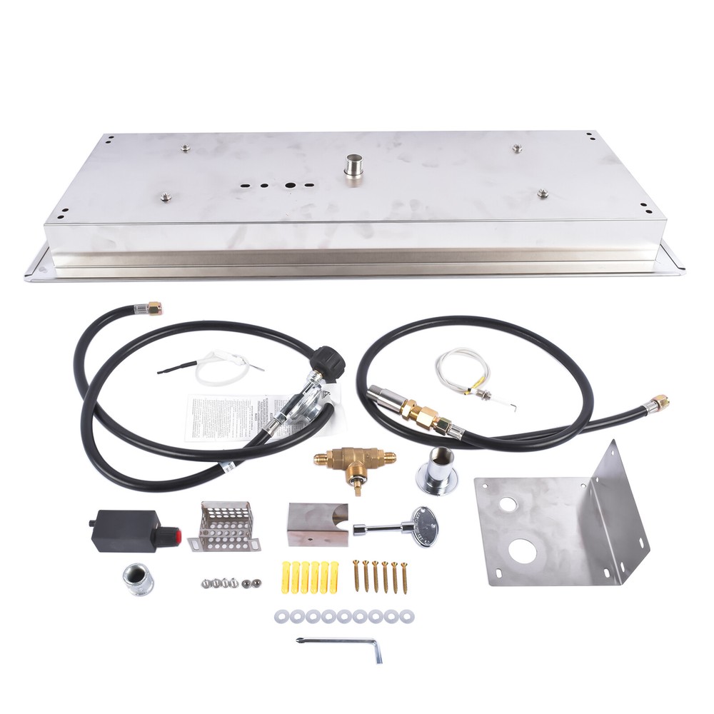 Fire Pit Pan Stainless Steel Fire Pit Burner Kit Rectangular or Round Outdoor