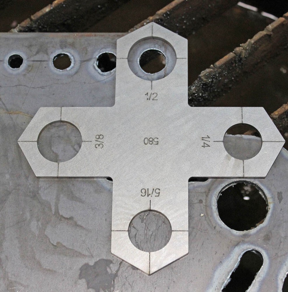 Holey Cross Plasma Stencil - Bolt Hole Circle Plasma Cutter Guide Template