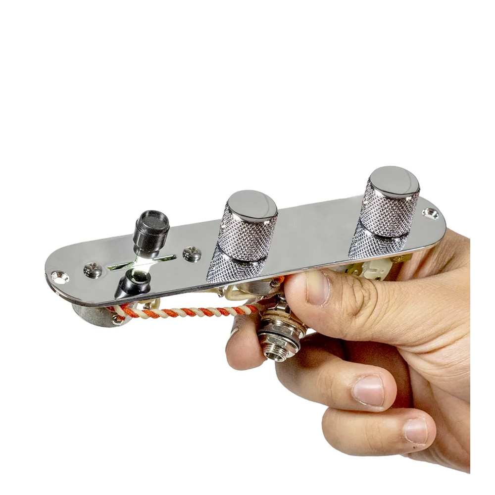 920D Custom TESQ-ELD-C Telecaster Esquire Loaded Guitar Control Plate, Chrome