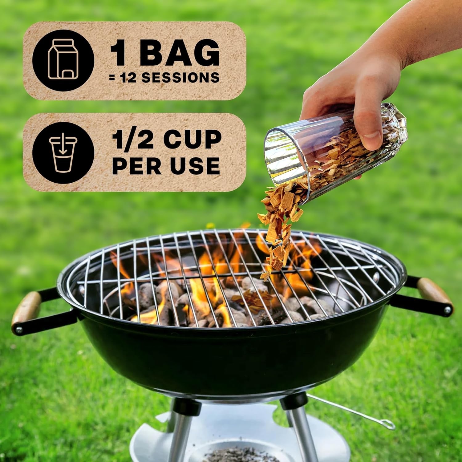 BBQ Smoker Wood Chips Set – 4 Flavors Apple, Cherry, Oak, Alder | 3.4 lb Total