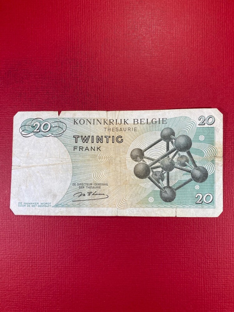 1964 Belgium 20 Francs Banknote