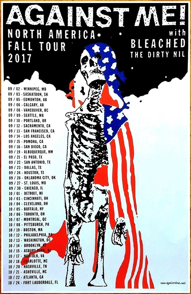 AGAINST ME! Fall Tour 2017 Ltd Ed RARE New Poster +BONUS Punk Rock Alt Poster!
