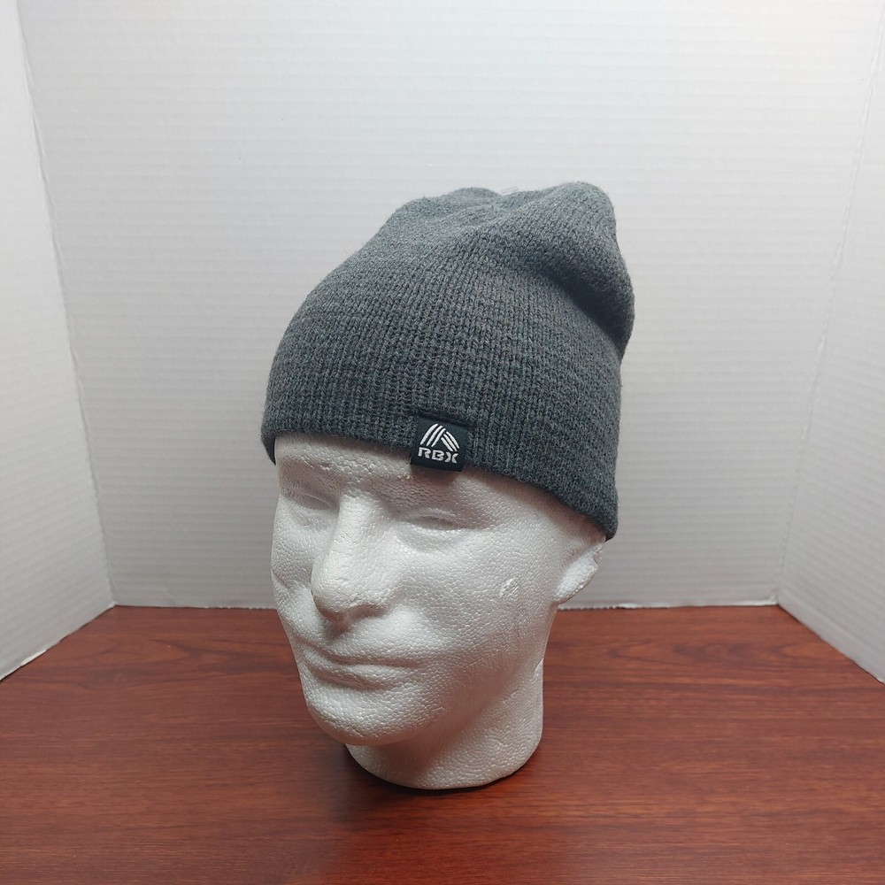 RBX Knit Beanie Hat  Gray Cap