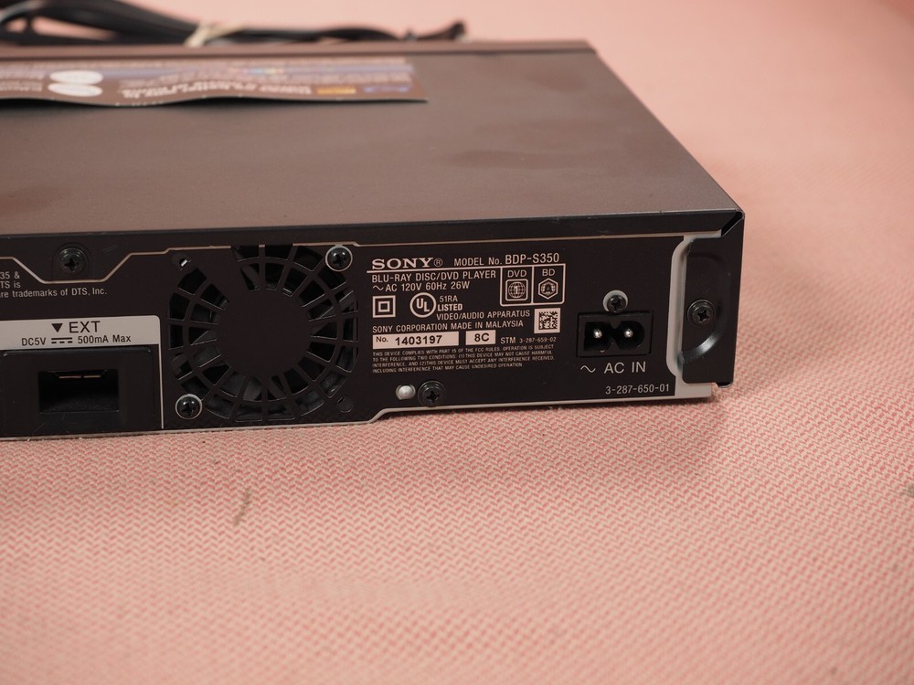 Sony BDP-S350 Blu-Ray Player Tested Working No Remote