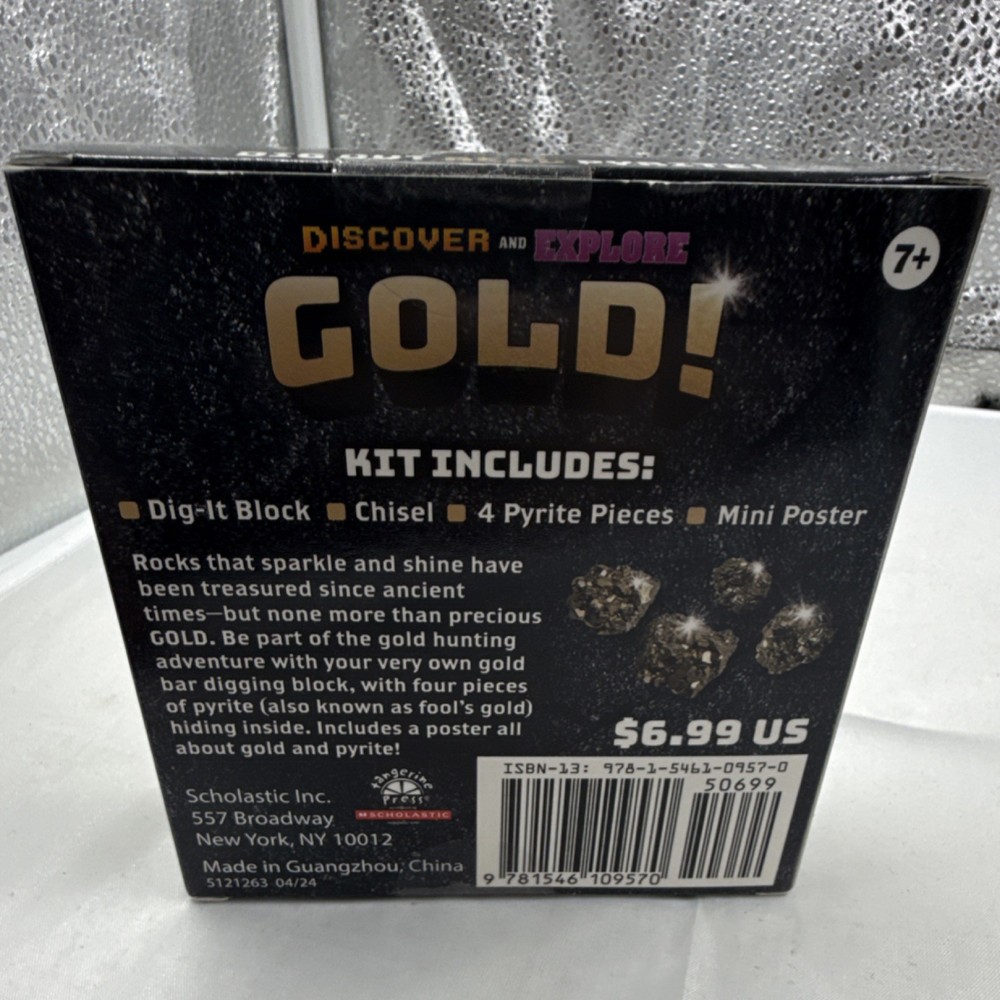 Scholastic Gold Dig Out Real Pyrite Kit with Dig-It Block, Chisel, 2024