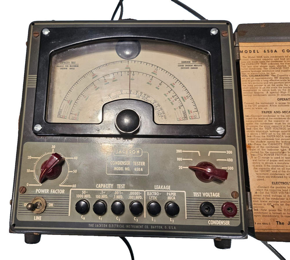 Working Jackson 650-A Condenser Tester