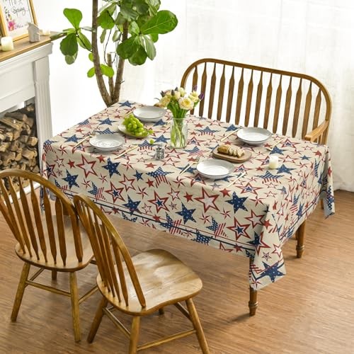 4th of July Rectangular Tablecloth 52×70 Inch, 52" x 70" (Rectangular) Beige