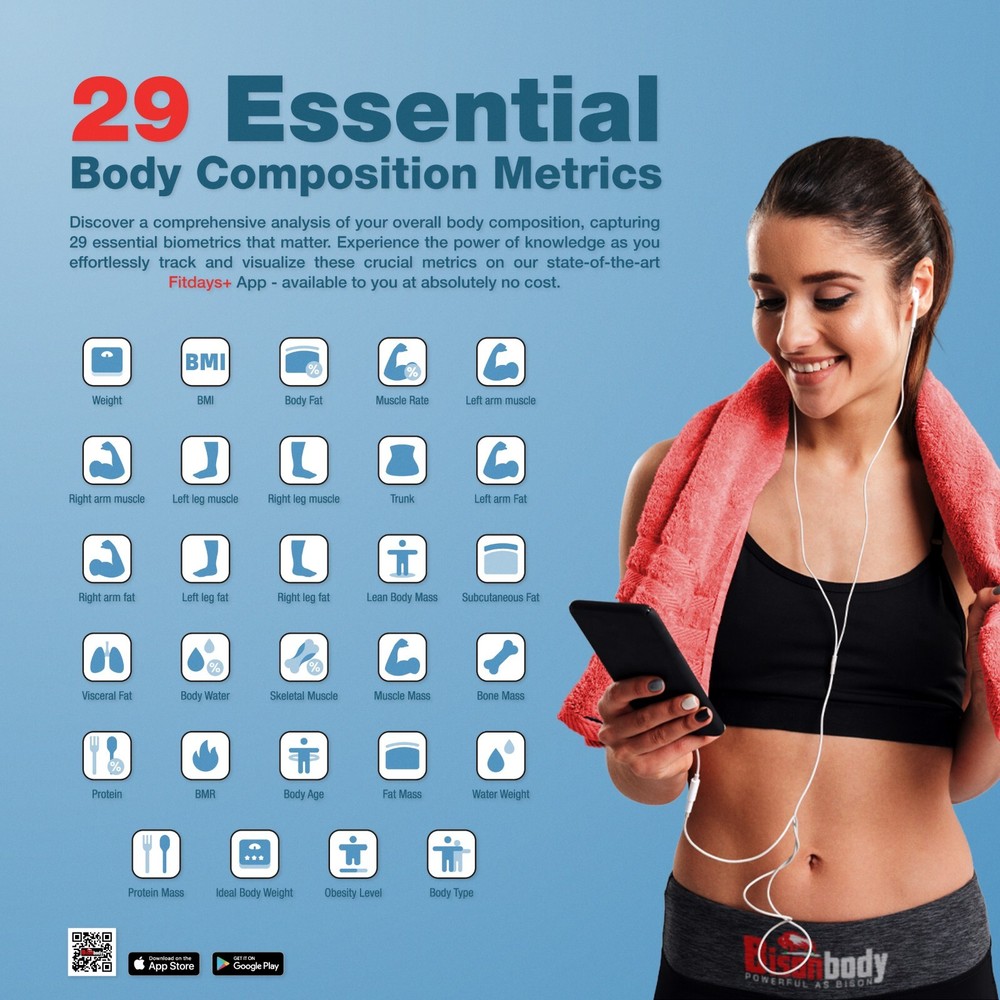 Bisonbody Smart Body Scale - 29 Body Composition Data Measurement