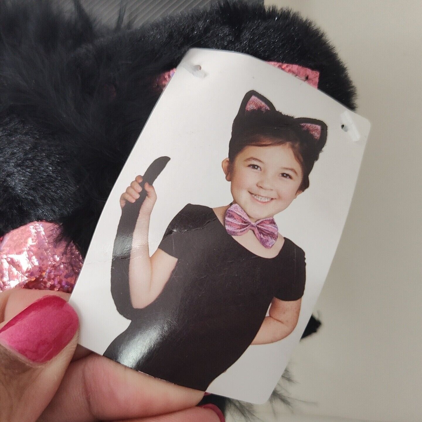 Way To Celebrate Halloween 3 Pc Cat Kit Costume Ears Headband Bow Tail Pink NEW