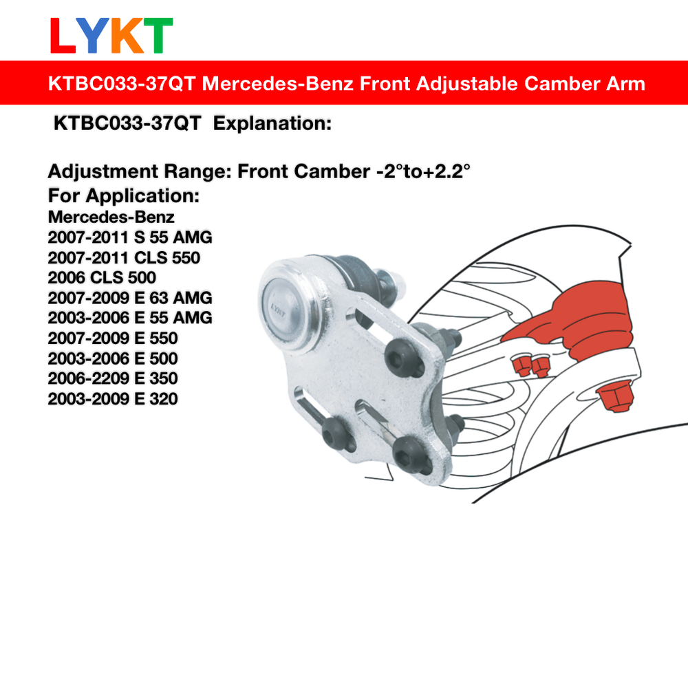 LYKT 2pcs Alignment Ball Joint Adjustable Front Camber Kit for Benz S、CLS、E、AMG