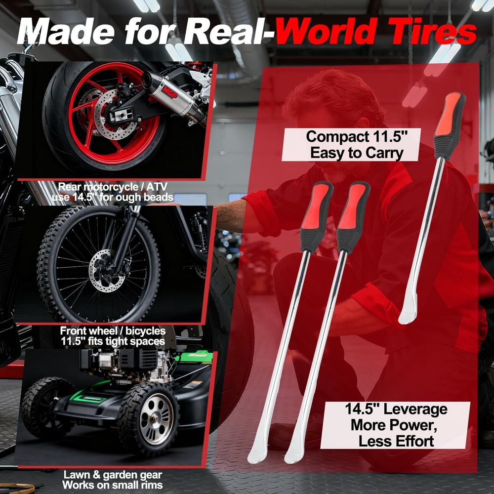 38PCS Tire Spoons Tool Set Motorcycle Tire Iron Kit