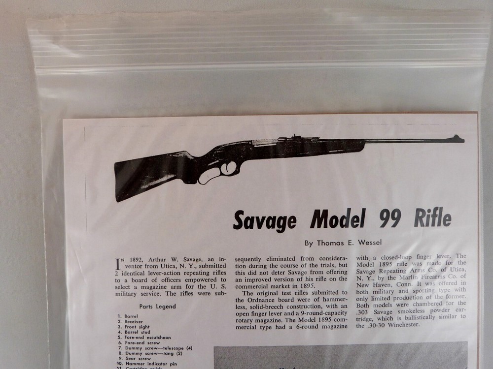 SAVAGE MODEL 99 RIFLE BREAK DOWN INSTRUCTION KIT b