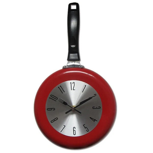 Kitchen Wall Clock | Pan Clock | Living Kitchen Clock | Food Wall Clock