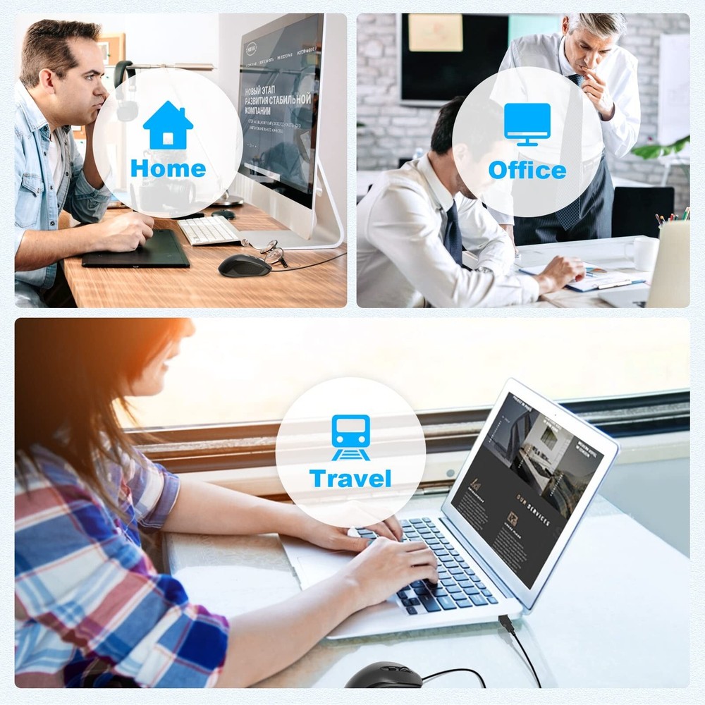 TECKNET Wired Mouse, USB Wired Computer Mouse, 3600DPI 4 Adjustable Levels, 6...