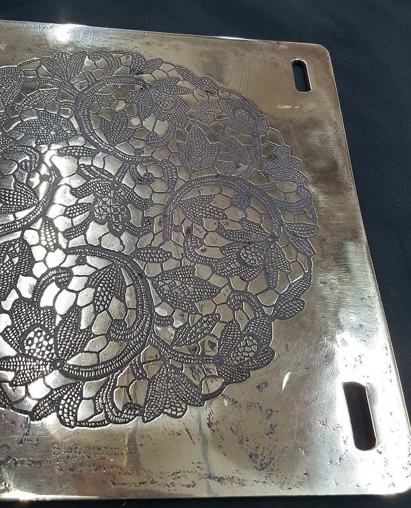 Antique Solid Brass Heavy Duty Double Sided Doily Lace Fabric Mold