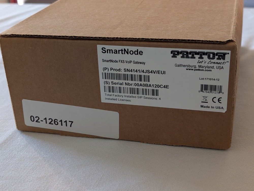 Patton SmartNode 4141 VoIP FXS Gateway SN4141/4JS4V/EUI- NEW!!