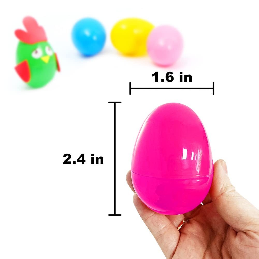 150PCS Plastic Easter Eggs, 2.4" Empty Eggs Fillable, Colorful Bright Egg Bul...