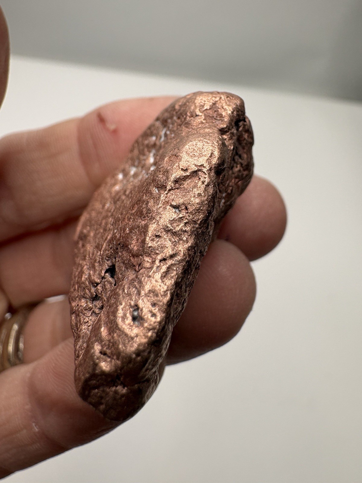 Pure Native Michigan Solid Copper Nugget Specimen Keweenaw Peninsula Mineral