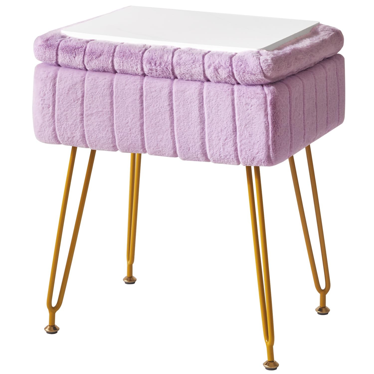 Stool Chair with Storage Space, Footrest Footstool Ottoman, Small Side Table,...