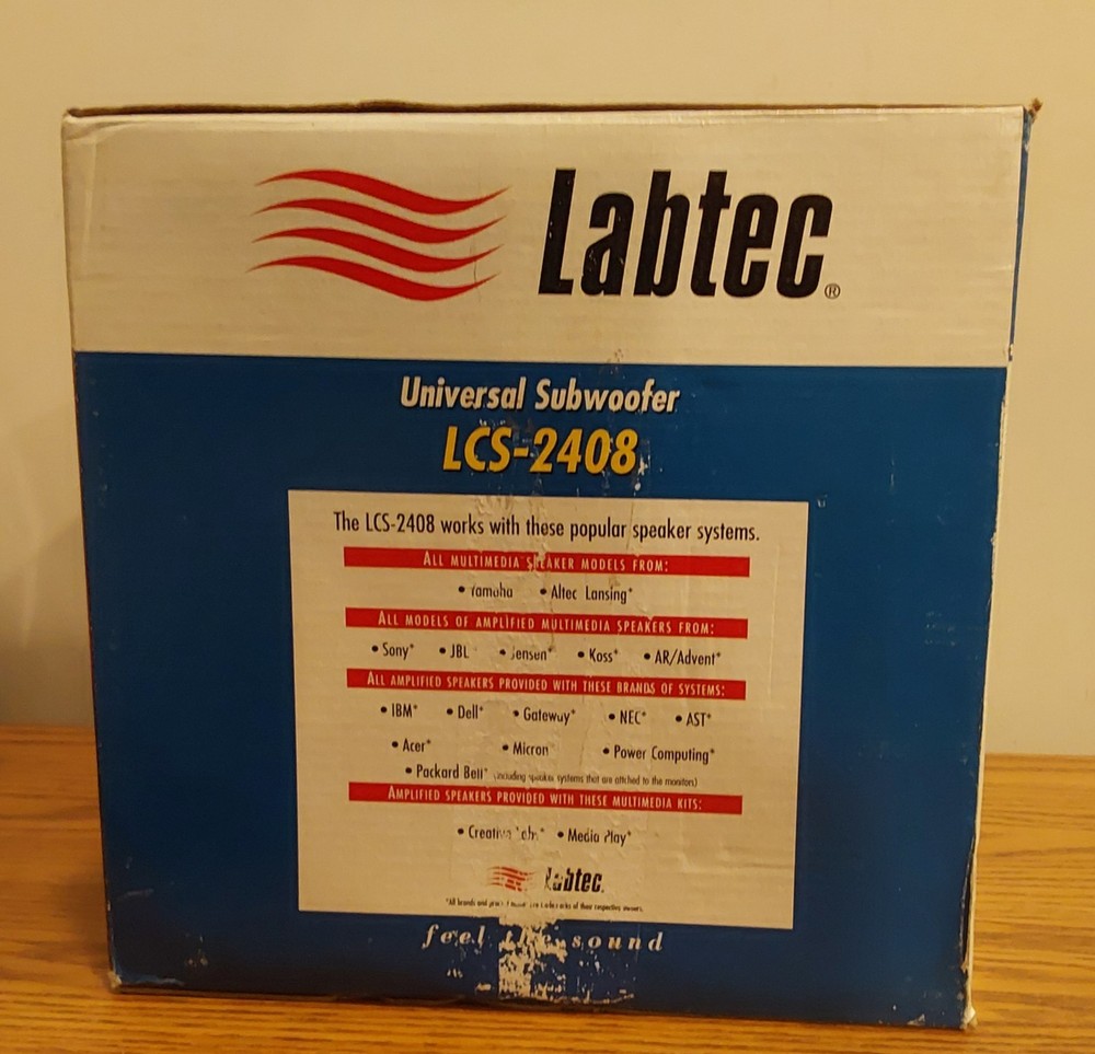 Labtec LCS-2408 Magnetically Shielded Subwoofer, Space Saving, 3.5mm, Compatible