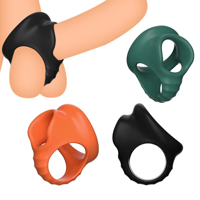 Silicone Ball Scrotum Stretcher Enhancer Squeeze Testicle Ring-Delay-Ejaculation