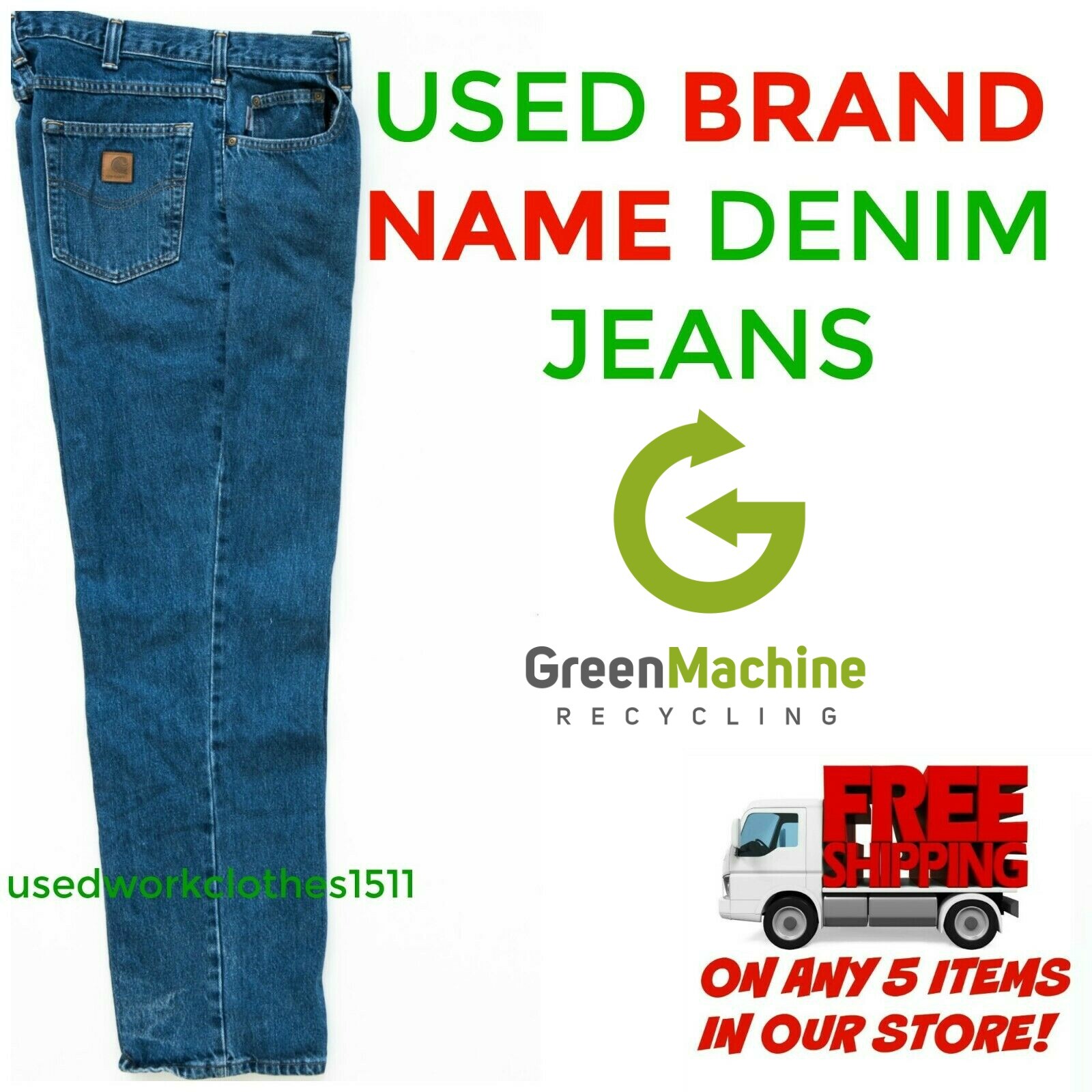 Work Jeans Used Cintas RedKap Unifirst Dickies Carhartt Brand Name